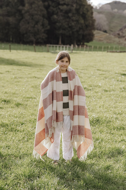 100% Lambswool Throw - Sunset