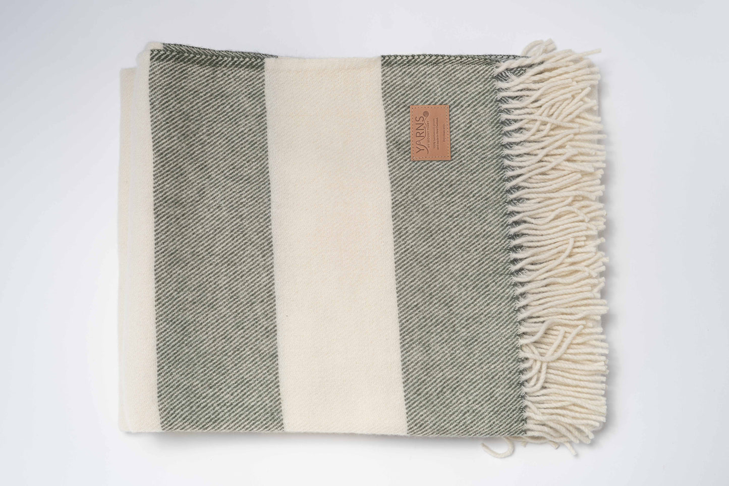 100% Lambswool Throw - Kahikatea Green