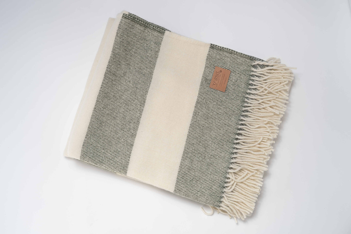 100% Lambswool Throw - Kahikatea Green